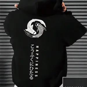 Japon Karikatür Baskı Erkekler Hoody O-Boyun Tüm Maç Gevşek Kazak Moda Polar Temel Günlük Hoo