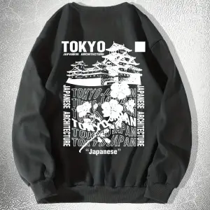 Japon Tokyo Sakura Baskı Bahar Rahat Kadın Kazak Kazak Sıcak Yumuşak Hoodies Gevşek Crewneck