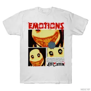 Jeff The Killer Creepypasta Erkek Kadın Tişörtü %100 Pamuklu Tişörtler Kısa Kollu Üstler J105