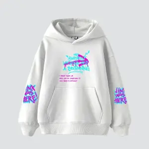 Jinx Arcane Baskılı Oversize Unisex Beyaz