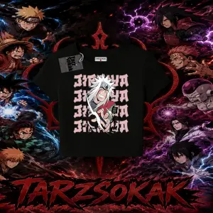 Jiraiya Naruto Anime Karakteri Kadın Baby Tee Beyaz