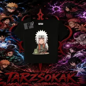 Jiraiya Naruto Anime Karakteri Kadın Baby Tee Beyaz