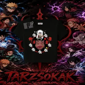 Jiraiya Naruto Anime Karakteri Kadın Baby Tee Beyaz