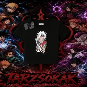 Jiraiya Naruto Anime Karakteri Kadın Baby Tee Beyaz