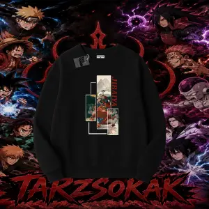 Jiraiya Naruto Anime Karakteri Oversize Unisex Bisiklet Yaka Sweatshirt Beyaz