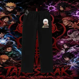 Jiraiya Naruto Anime Karakteri Unisex Baggy Eşofman Altı Beyaz