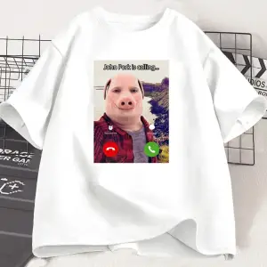 John Domuz Arıyor T Shirt Komik Grafik Tee Üst Büyük Boy Pamuk Mizah Domuz Meme Tasarım Erkek 2855