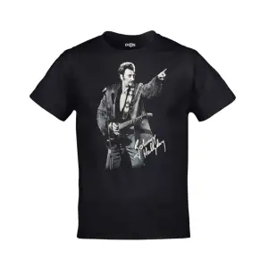 Johnny Hallyday Unisex Baskılı Siyah