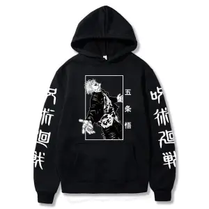 Jujutsu Kaisen Satoru Gojo Grafik Hoodie 14723 Siyah