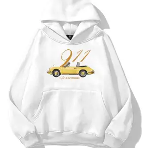 Kadın 911 Art and Automobile Sweatshirt Beyaz