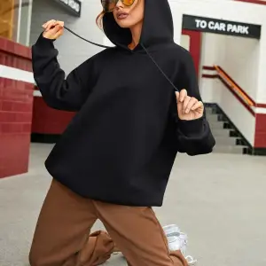 Kadın Aestheticism Baskılı Kapüşonlu Sweatshirt Siyah