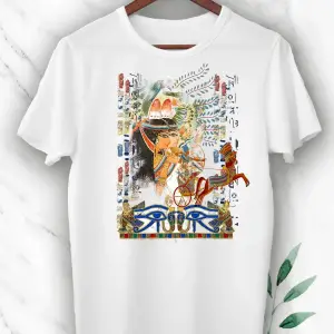 Kadın Beyaz Antik Mısır Egypt Baskılı Tişört