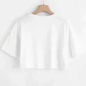 Kadın Beyaz California Baskılı Oversize Crop