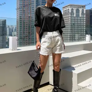 Kadın Beyaz Cheerish Baskı Oversize