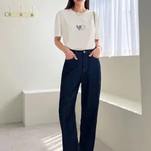 Kadın Beyaz Çift Heart Baskılı Oversize T-shirt