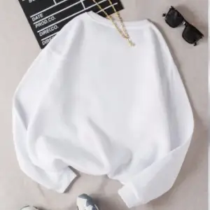 Kadın Beyaz Düz Bisiklet Yaka Sweatshirt TS-BASKSZBSKLTKS