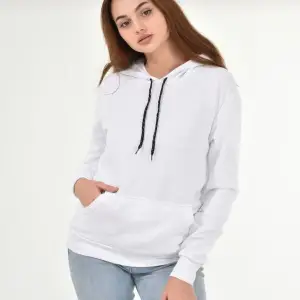 Kadın Beyaz Kapüşonlu Sweatshirt