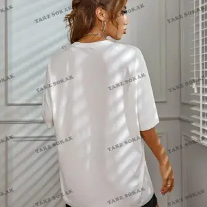 Kadın Beyaz Los Angeles 91 Baskılı Oversize