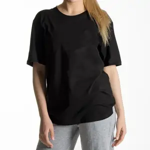 Kadın Beyaz Önü Güneş Baskılı Bisiklet Yaka Oversize Pamuklu T-shirt