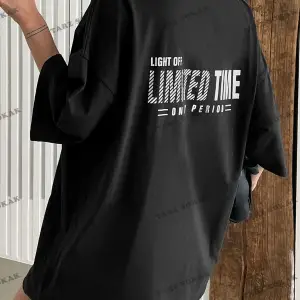 Kadın Beyaz Oversize Limited Time Baskılı