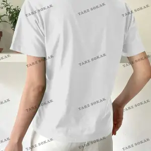 Kadın Beyaz Sunshine Baskılı Oversize