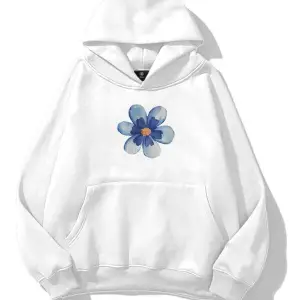 Kadın Blue Flower Sweatshirt Beyaz