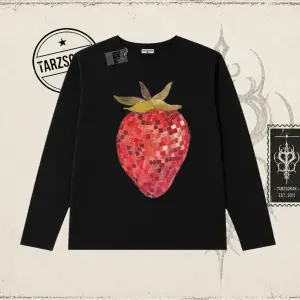 Kadın Çilek Disco Biskilet Yaka  Long Sleeve Beyaz