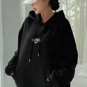 Kadın Ekru Dont Announce Baskılı 3 iplik Şardonlu Kapüşonlu Oversize Salaş Bol Ke Beyaz