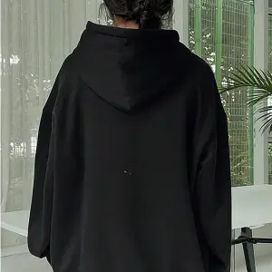 Kadın Ekru Düz Kapüşonlu Oversize 3 iplik Şardonlu Salaş Bol Kesim Hoodie Sweatsh Beyaz