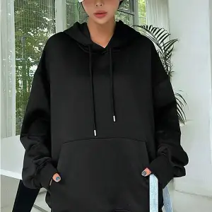 Kadın Ekru Düz Kapüşonlu Oversize 3 iplik Şardonlu Salaş Bol Kesim Hoodie Sweatsh Beyaz