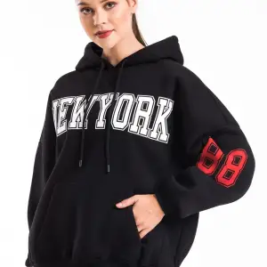 Kadın Ekru Renk Baskı Detaylı Oversize Sweatshirt Cy84191 Beyaz