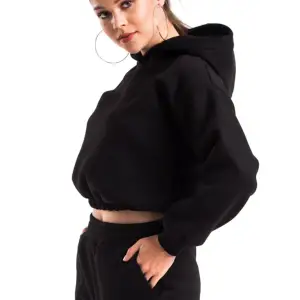 Kadın Ekru Renk Kapüşonlu Crop Kesim Sweatshirt Cy84196 Beyaz