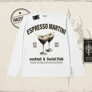 Kadın Espresso Martini Biskilet Yaka  Long Sleeve Beyaz