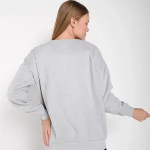 Kadın Gri Houston Baskılı Bisiklet Yaka Oversize Sweatshirt mdgnhouston