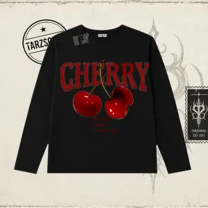 Kadın Have a Nice Weekend Cherry Biskilet Yaka  Long Sleeve Beyaz