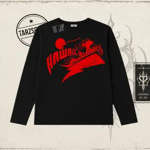 Kadın Hawaii Biskilet Yaka  Long Sleeve Beyaz
