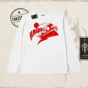 Kadın Hawaii Biskilet Yaka  Long Sleeve Beyaz