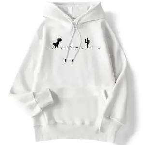 Kadın Hoodies mozaik oyunu kaktüs küçük dinozor baskı kazak Strecth uzun kollu rahat Casual S