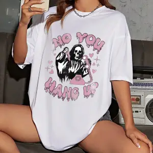 Kadın Kafatası Desenli Baskılı Kısa Kollu Tişört