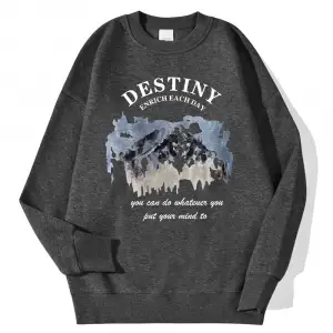 Kadın kazak kader zenginleştirmek her gün mektup baskılı kapüşonlu svetşört kore Casual Stree