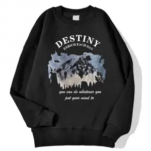 Kadın kazak kader zenginleştirmek her gün mektup baskılı kapüşonlu svetşört kore Casual Stree