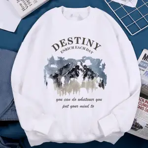 Kadın kazak kader zenginleştirmek her gün mektup baskılı kapüşonlu svetşört kore Casual Stree