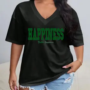 Kadın / Kız V Yaka Tüy Desen Baskılı Beyaz Oversize T-shirt Salaş