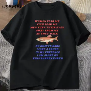 Kadın Korku Beni Balık Korku Beni T-shirt Balıkçılık Meme TGarip Komik Balıkçılık T-s 2928