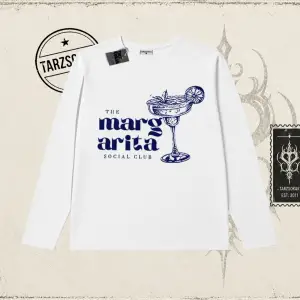 Kadın Margarita Social Club Biskilet Yaka  Long Sleeve Beyaz