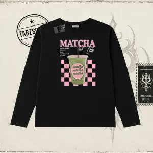 Kadın Matcha iced Latte Biskilet Yaka  Long Sleeve Beyaz