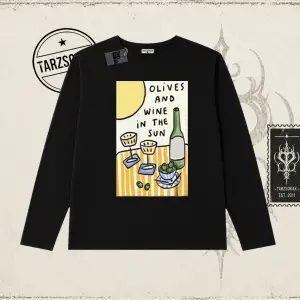 Kadın Olives and Wine Biskilet Yaka  Long Sleeve Beyaz