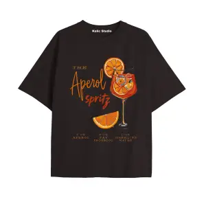 Kadın Oversize Aperol Spiritz Tshirt Beyaz