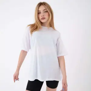 Kadın Oversize Kısa Kollu Bisiklet Yaka