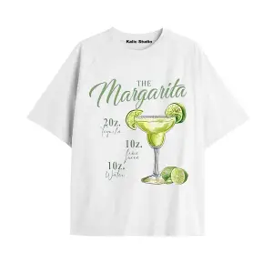Kadın Oversize Margarita Tshirt Beyaz